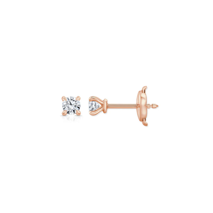 Round F-VS1 Lab-Grown Petite Prongs Stud Earrings