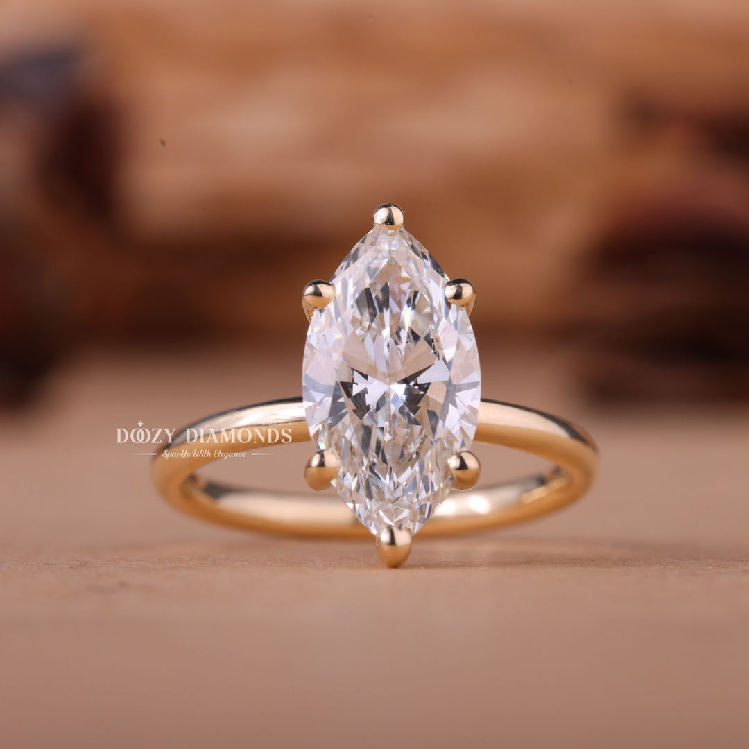 2.0CT-3.0CT Marquise E/VS1 Lab Grown Solitaire Diamond Engagement Ring