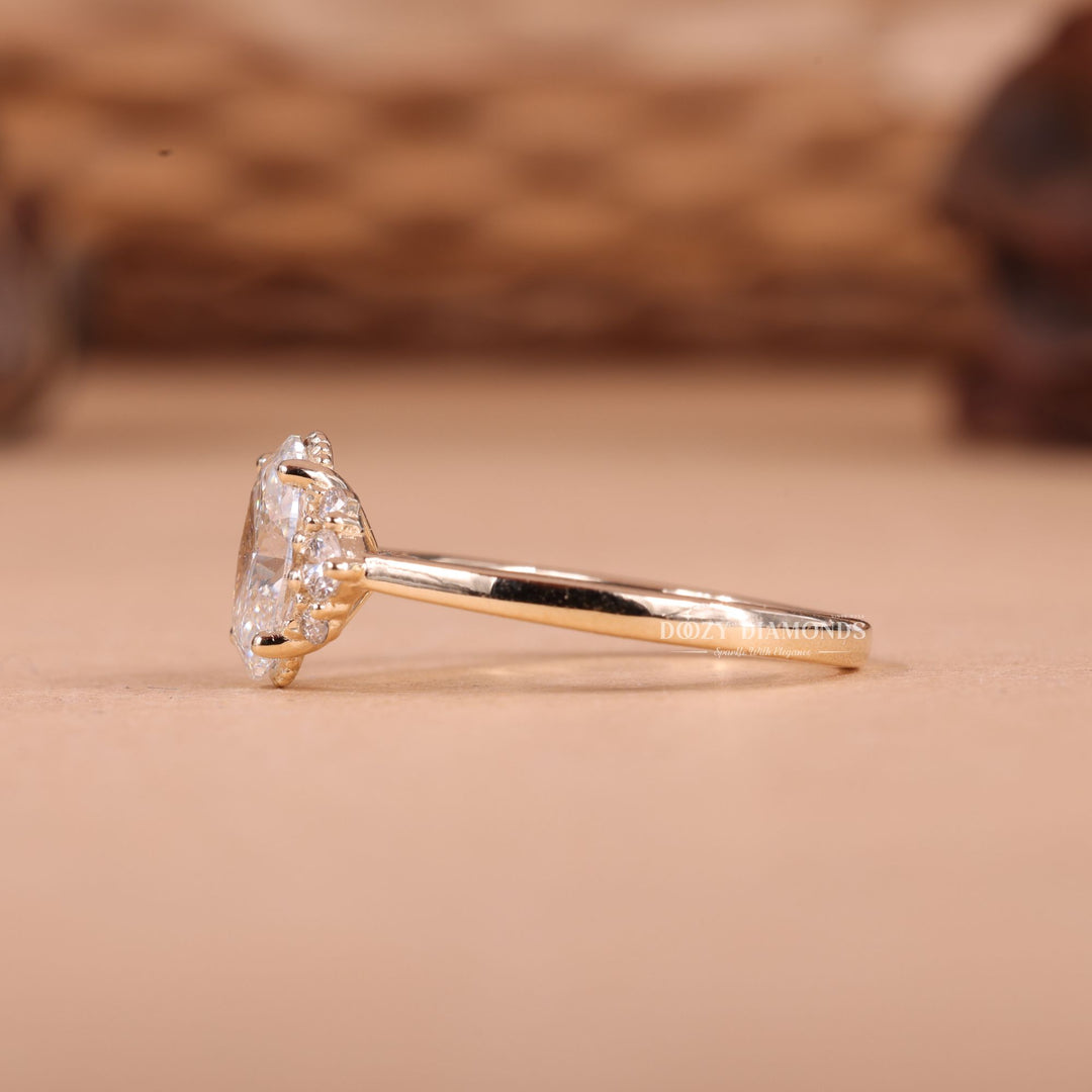 2.0CT-3.0CT Oval E/VS1 Lab Grown Diamond Vintage Cluster Engagement Ring