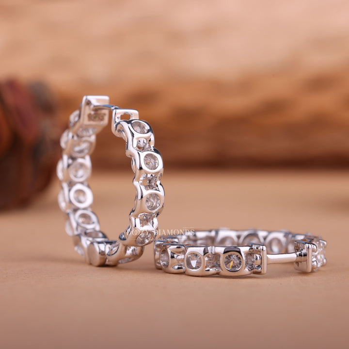 Round EF-VS2 Lab-Grown Diamond Hoops Earrings