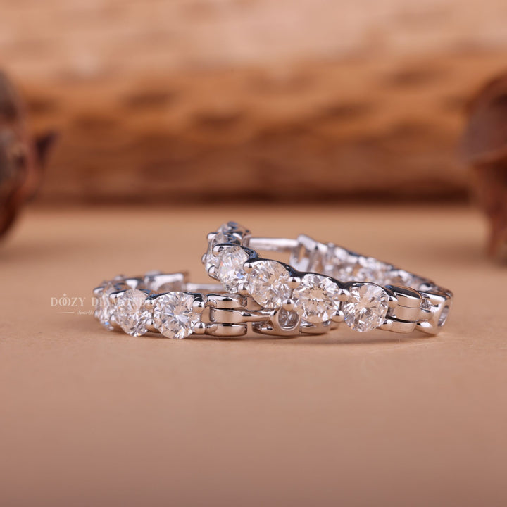 Round EF-VS2 Lab-Grown Diamond Hoops Earrings
