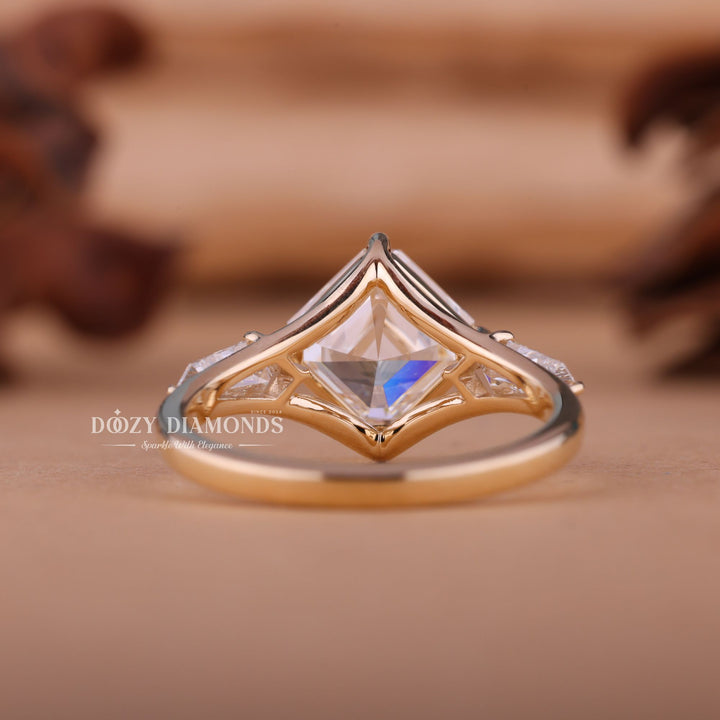 1.50CT-2.50CT Asscher E/VS1 Lab Created Three Stone Style Engagement Ring