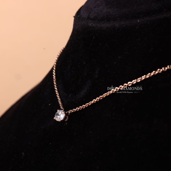 East West Oval Cut Diamond Solitaire Necklace for Her