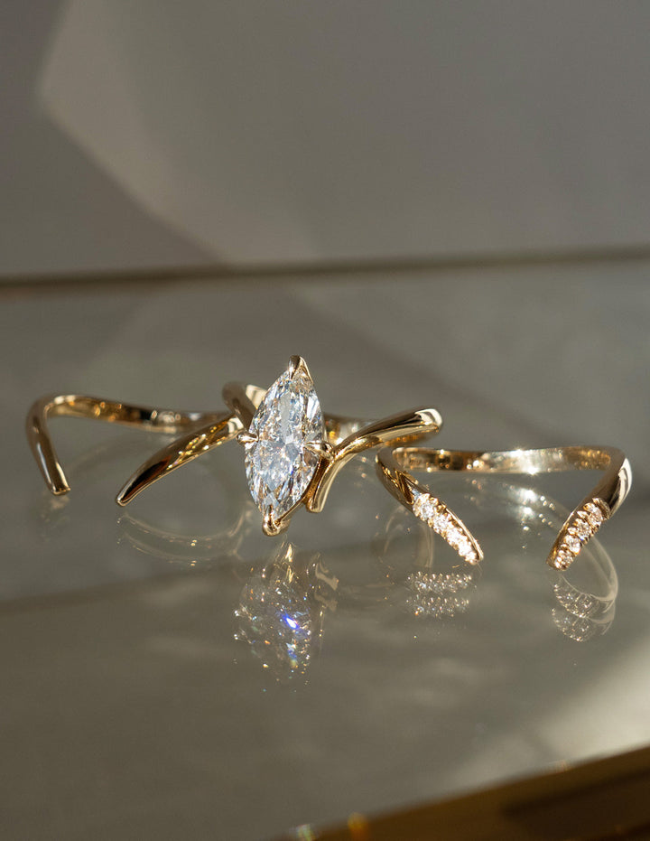 1.50CT Marquise F-VS Lab Grown Eve Wedding Ring Set ~TRIPLE SET