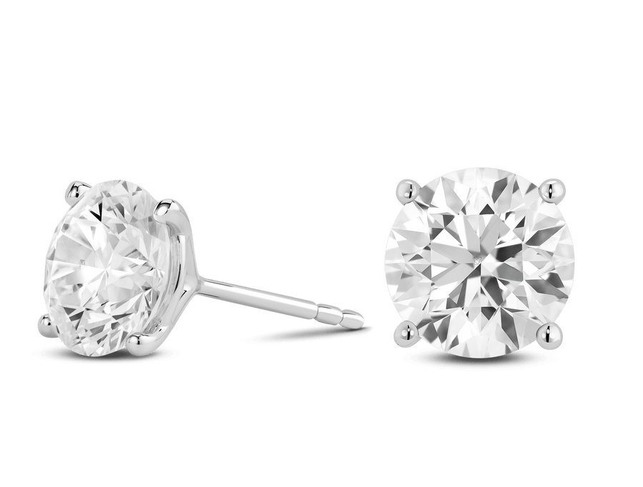 4ct Round Brilliant F-VS Lab-Grown Diamond Solitaire Stud Earrings