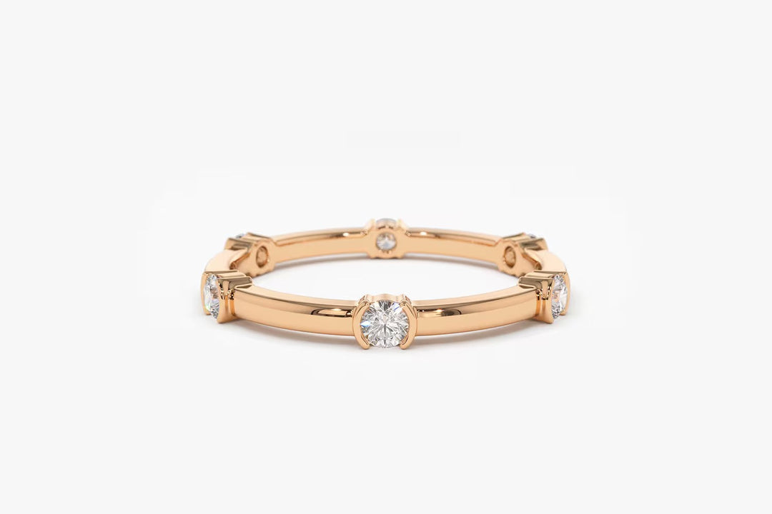 Round Cut Diamond Eternity Stackable Wedding Band for Women