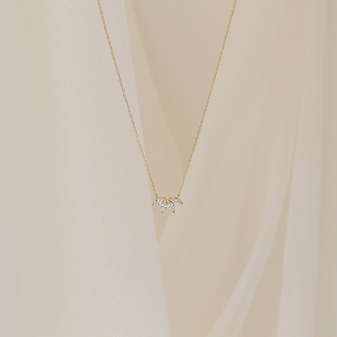 Marquise Cut Four Stone Moissanite Diamond Necklace for Women