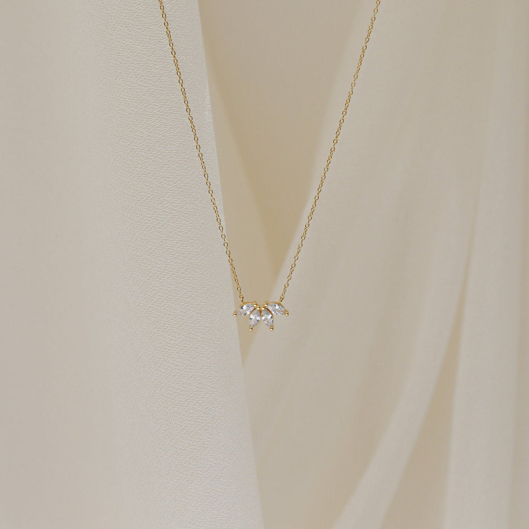 Marquise Cut Four Stone Moissanite Diamond Necklace for Women