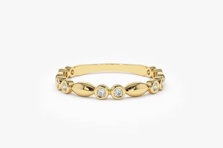 Round Cut Diamond Unique Wedding Stack Ring for Women