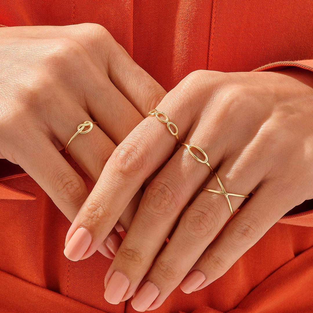 Criss Cross Gold Wedding Band in Solid Yellow Gold