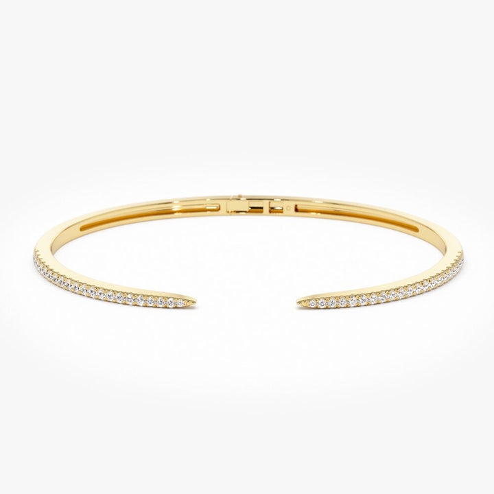 Round Cut Cuff Diamond Bangle Bracelet for Women