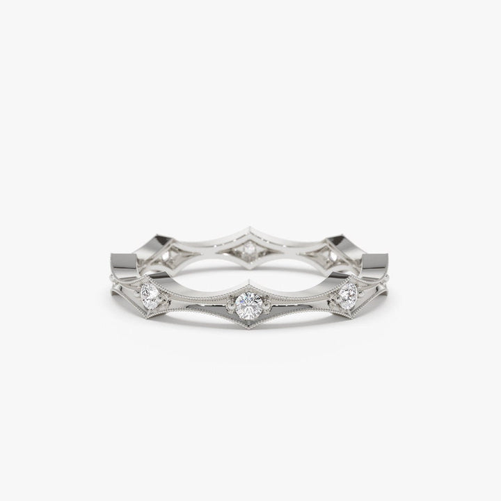 Round Cut Diamond Petite Eternity Wedding Band for Gift
