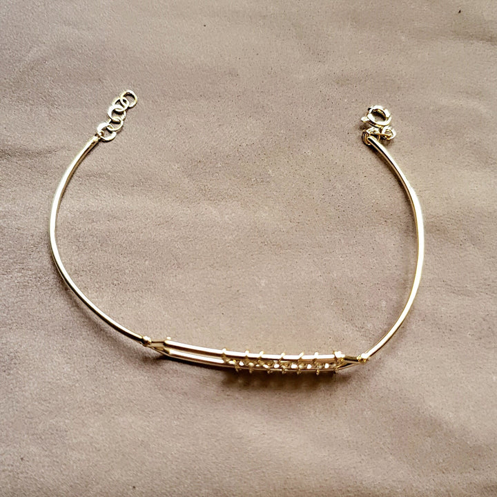 Bezel Set Diamond Unique Bangle Bracelet for Women