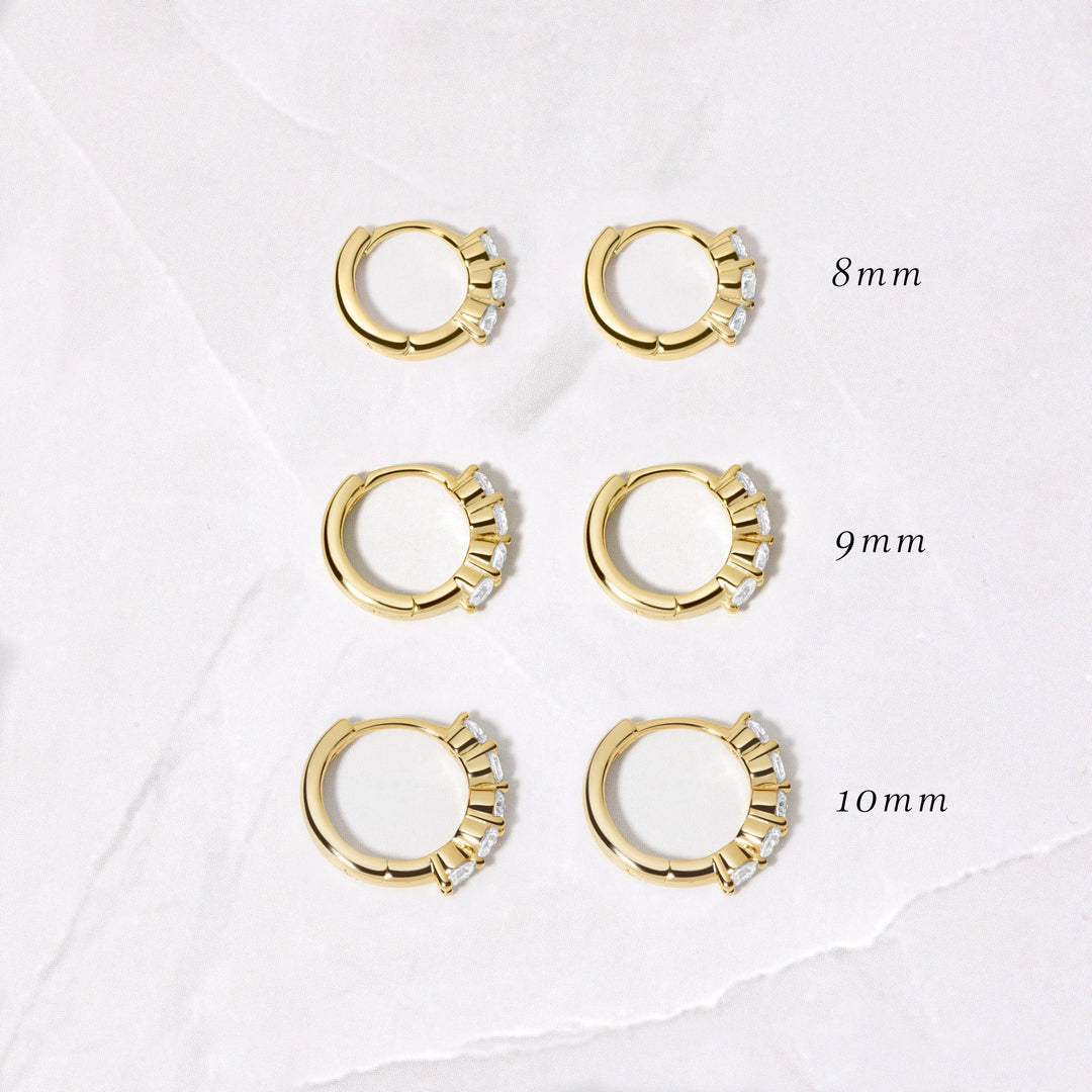 Round Cut Hoop Diamond Earrings for Women