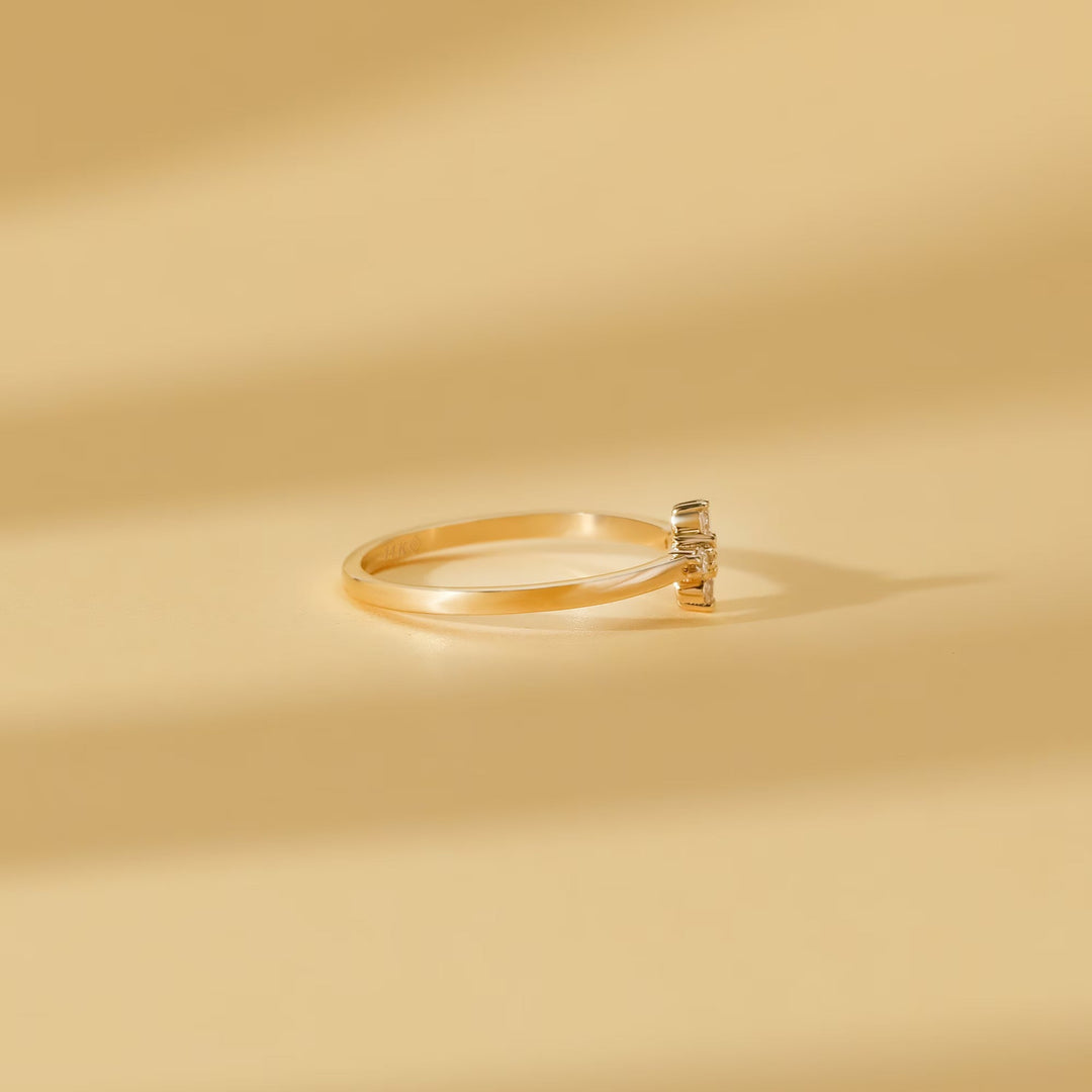 Round Cut Diamond Cross Wedding Band for Religious Gifts