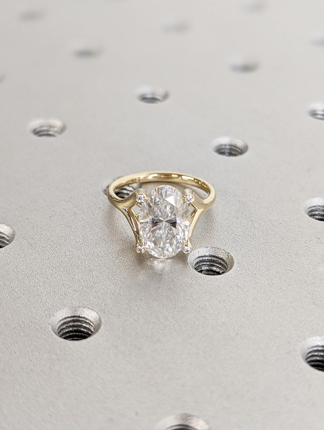 3.0CT Oval Cut Unique Lab Grown Diamond Engagement Ring For Women