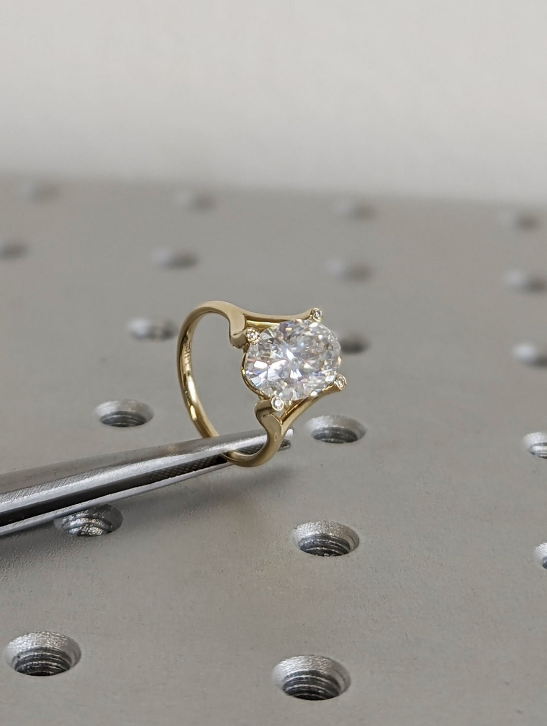 3.0CT Oval Cut Unique Lab Grown Diamond Engagement Ring For Women