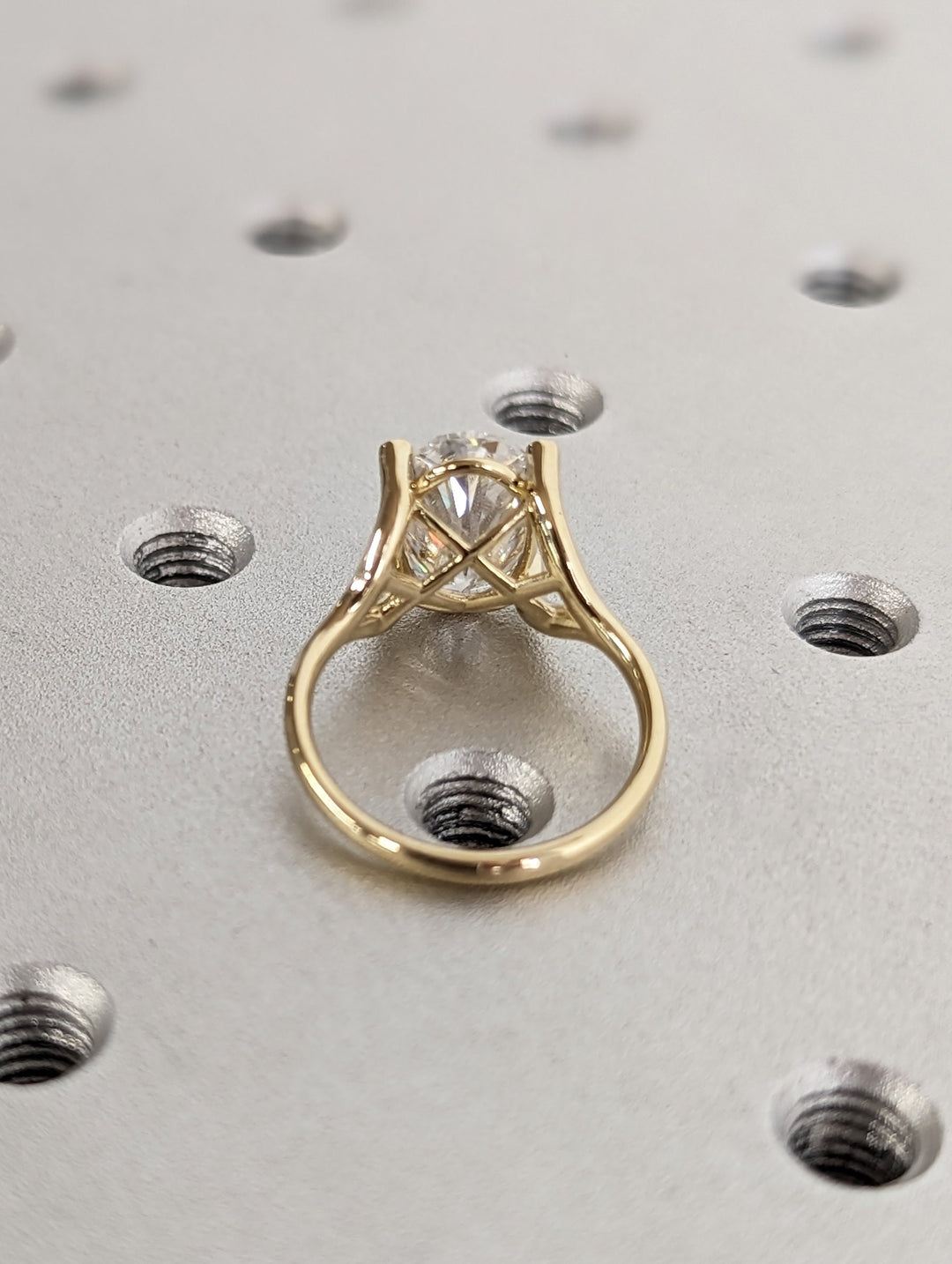 3.0CT Oval Cut Unique Lab Grown Diamond Engagement Ring For Women