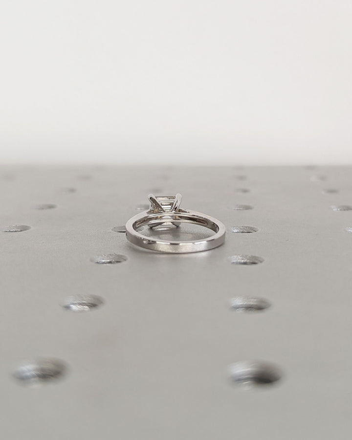 1.50CT Asscher Cut Channel Lab Grown Diamond Engagement Ring For Women