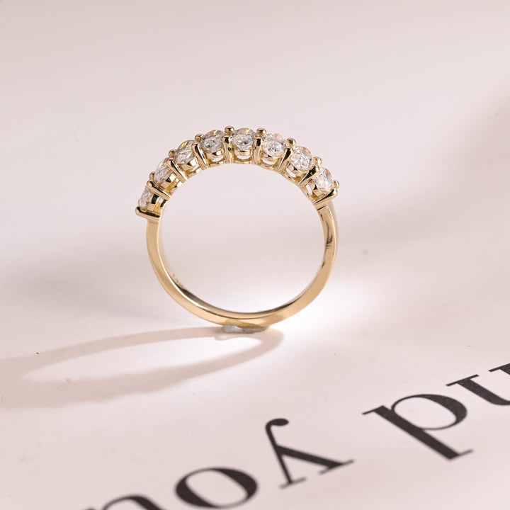 0.85CT Oval Cut Half Eternity CVD EF/VVS Diamond Wedding Band