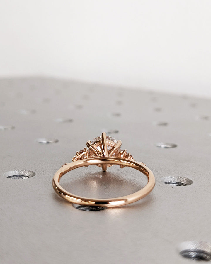 2.0CT Round Diamond Cluster Lab Grown Engagement Ring For Women