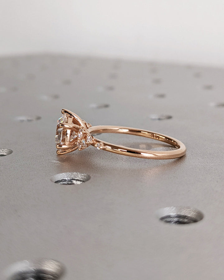 2.0CT Round Diamond Cluster Lab Grown Engagement Ring For Women