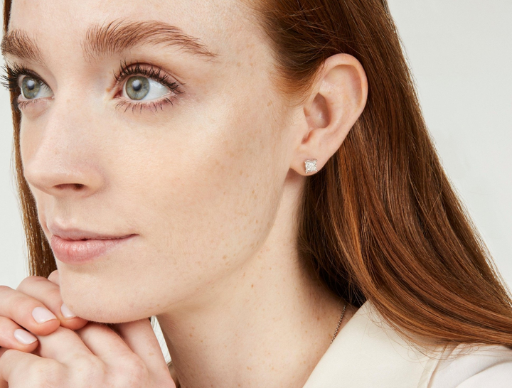 2ct Princess F-VS Lab-Grown Diamond Stud Earrings