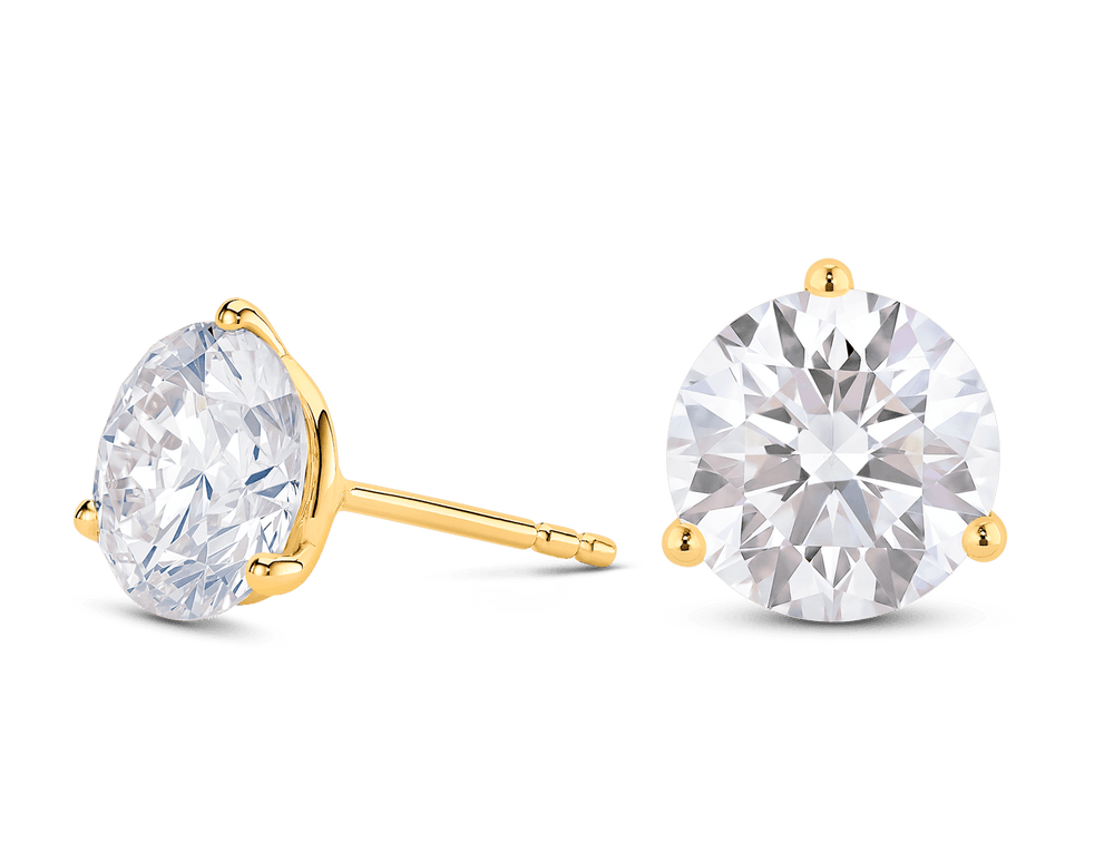 4ct Round  F-VVS Lab-Grown Diamond Stud Earrings