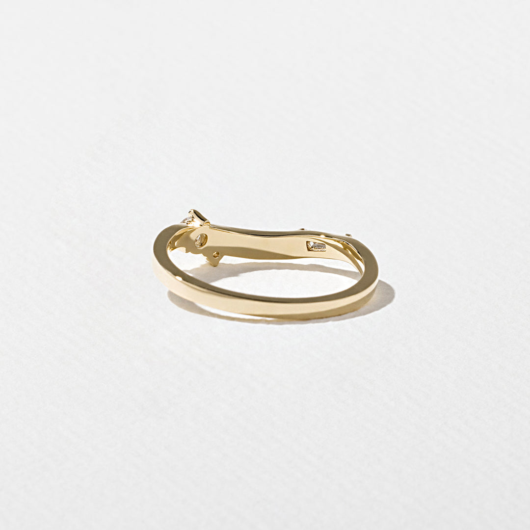 1.90CT Round & Pear E-VS Lab Grown Two Stone Diamond Ring With Curved Band