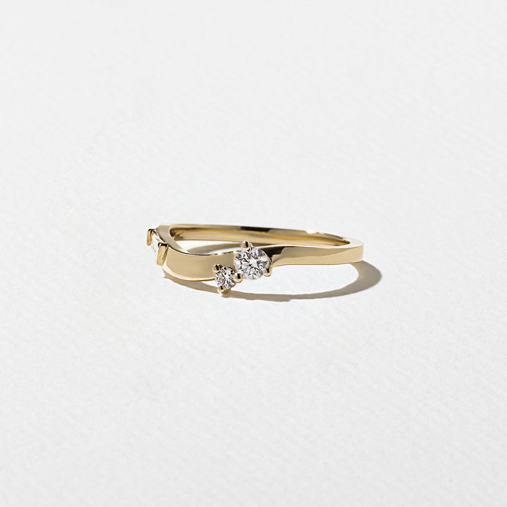 1.90CT Round & Pear E-VS Lab Grown Two Stone Diamond Ring With Curved Band