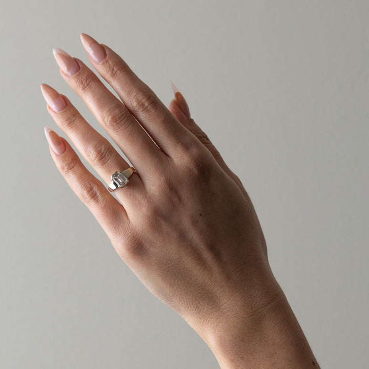 2.0CT Emerald E-VS Lab Grown Thick Wedding Ring With Thick Pave Band