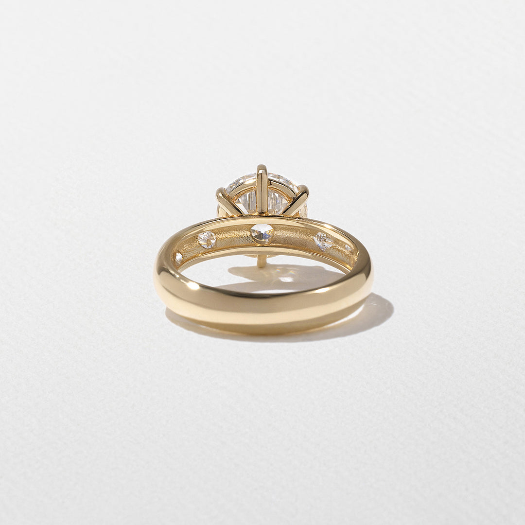 2.50CT Round E-VS Lab Grown Thick Diamond Ring With Twirl Plain Band