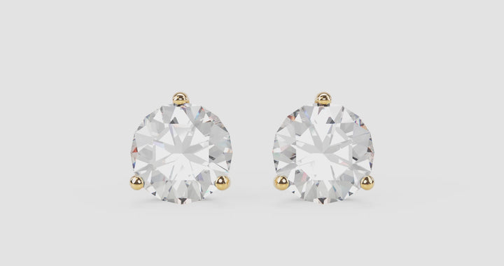 4ct Round  F-VVS Lab-Grown Diamond Stud Earrings
