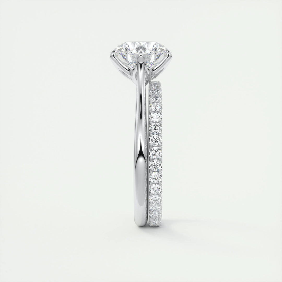 2ct Round F- VS1 Diamond Pave Engagement Ring