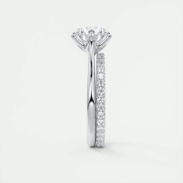 2ct Round F- VS1 Diamond Pave Engagement Ring