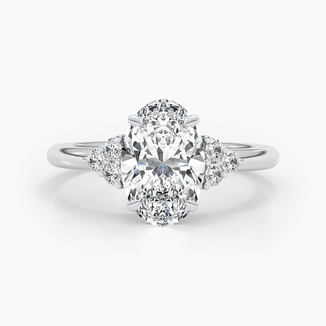2.42ct Oval Shaped G- VS Lab Grown Diamond Cluster Engagement Ring