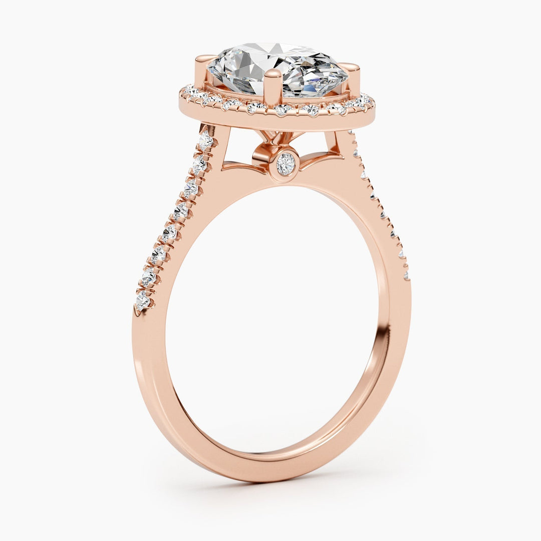 2.58ct Oval E-VS Halo Lab Grown Diamond Engagement Ring
