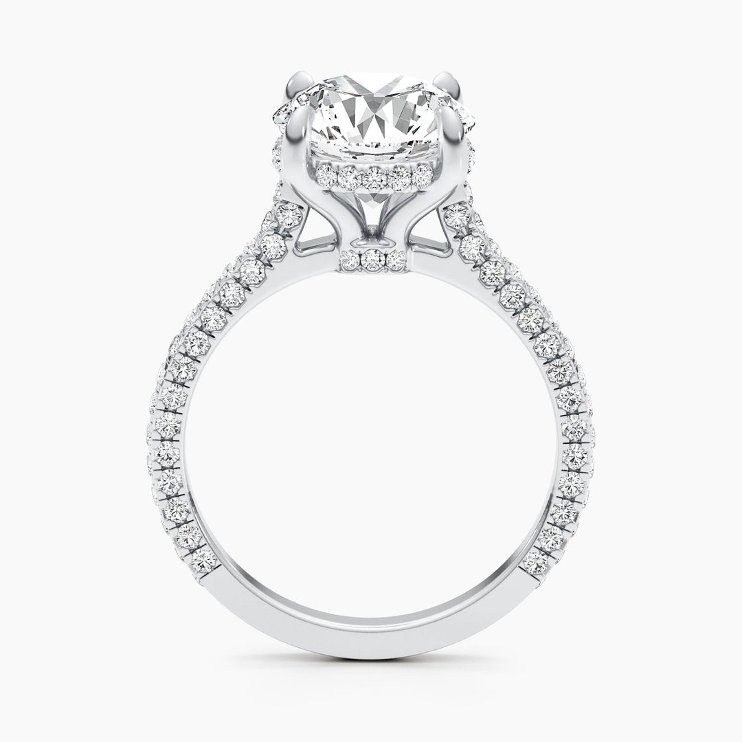 2.8ct Round F- VS Hidden Halo Lab Grown Diamond Pave Engagement Ring