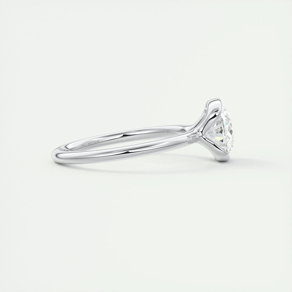 2ct Oval Cut Unique Bezel Lab Grown Diamond Solitaire Engagement Ring