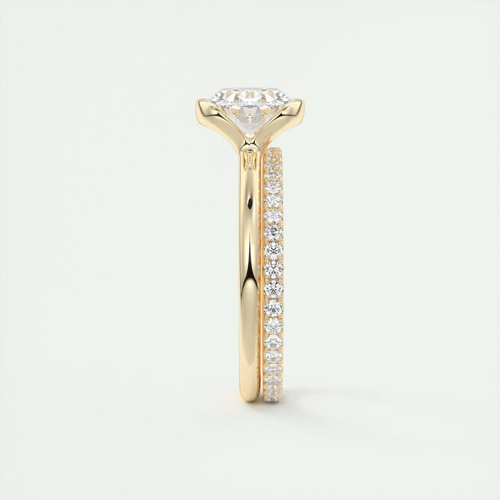 2ct Oval Cut Unique Bezel Lab Grown Diamond Solitaire Engagement Ring