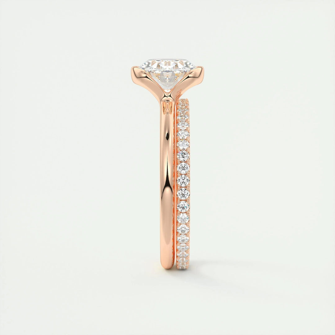 2ct Oval Cut Unique Bezel Lab Grown Diamond Solitaire Engagement Ring