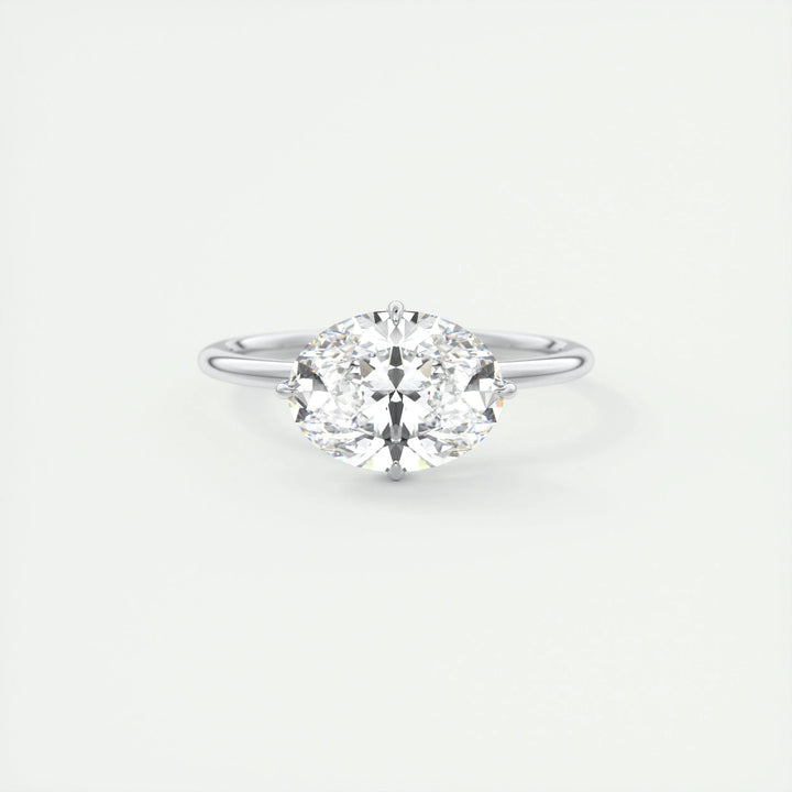 2ct Oval Hidden Halo F- VS1 Lab Grown Diamond Engagement Ring