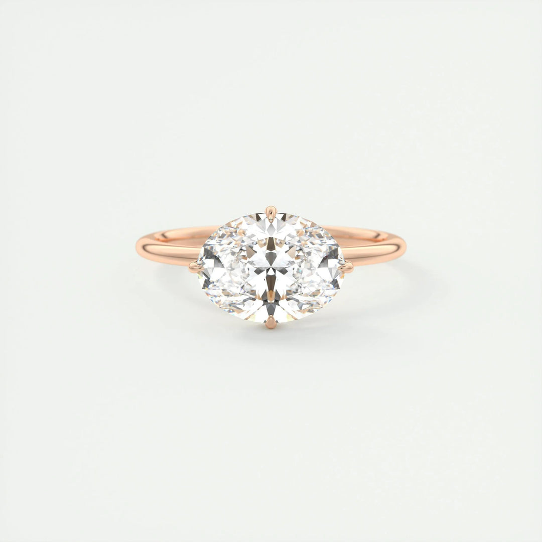 2ct Oval Hidden Halo F- VS1 Lab Grown Diamond Engagement Ring