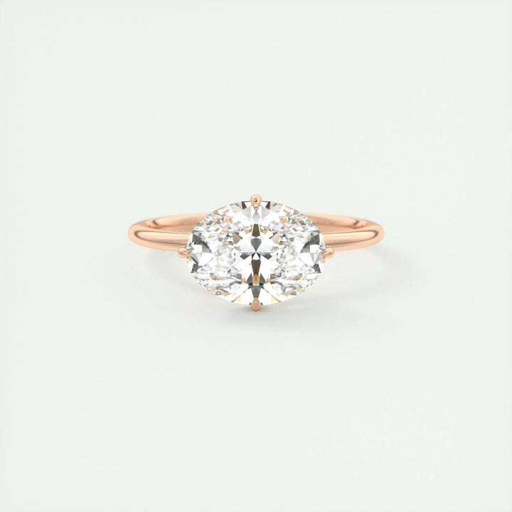 2ct Oval Hidden Halo F- VS1 Lab Grown Diamond Engagement Ring