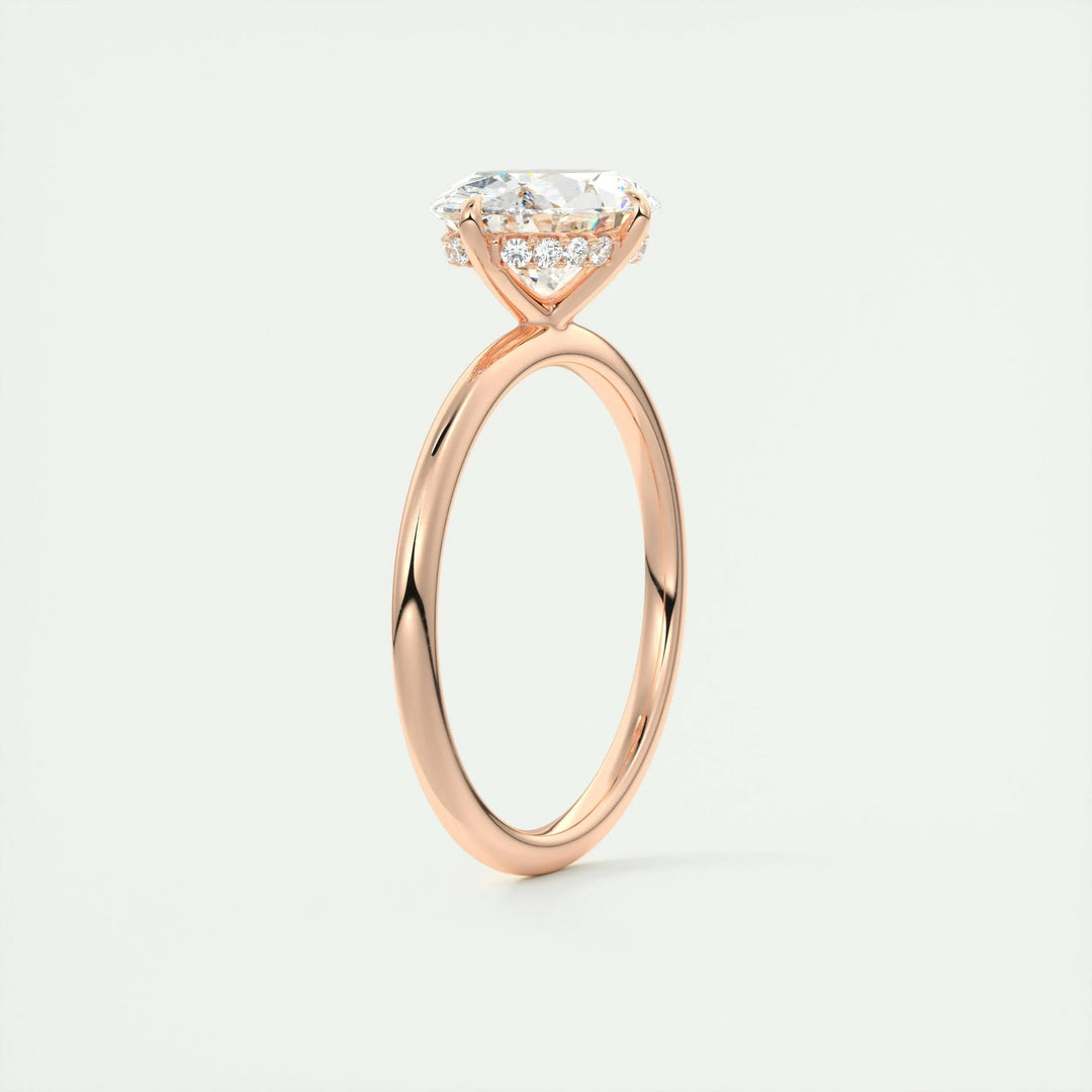 2ct Oval Hidden Halo F- VS1 Lab Grown Diamond Engagement Ring