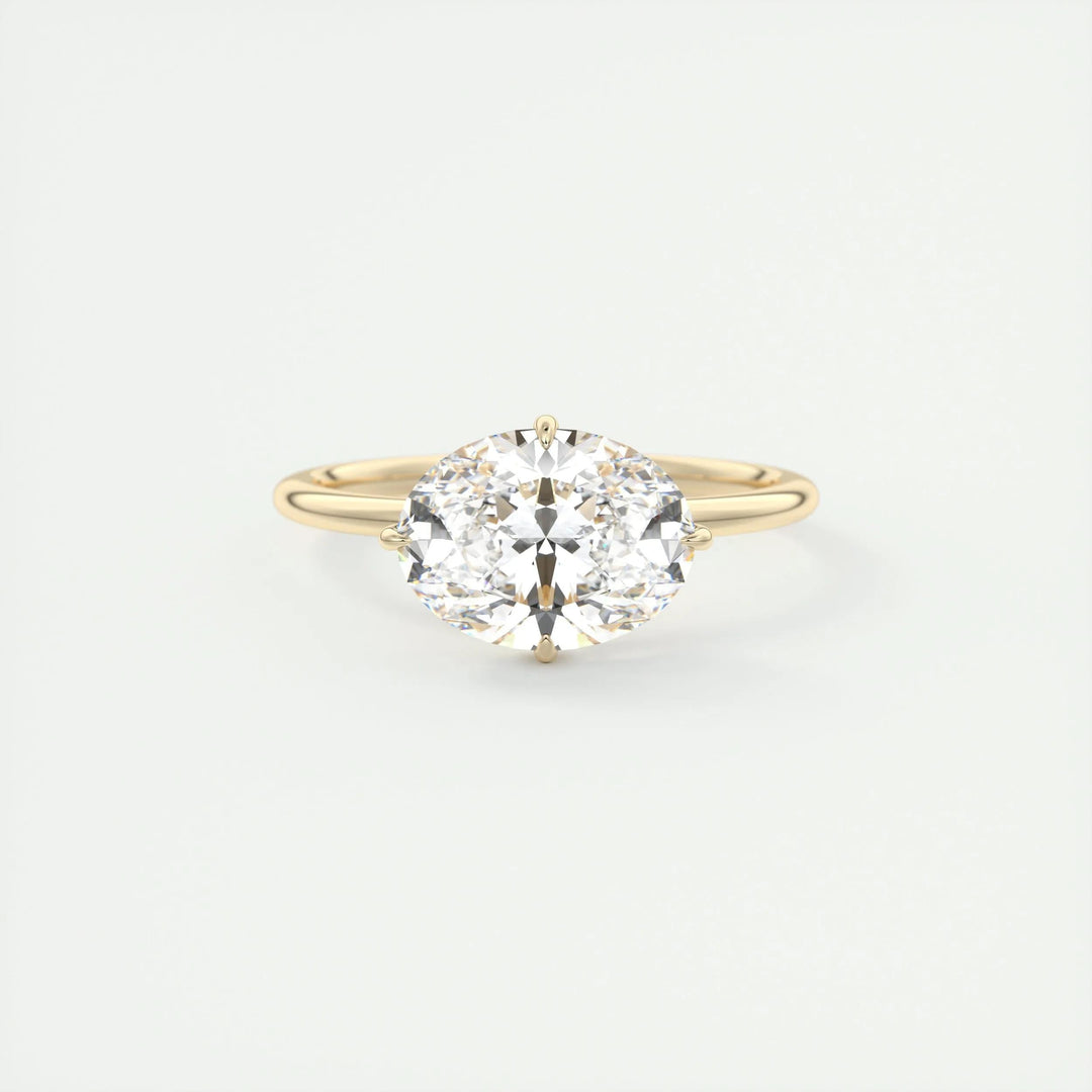 2ct Oval Hidden Halo F- VS1 Lab Grown Diamond Engagement Ring