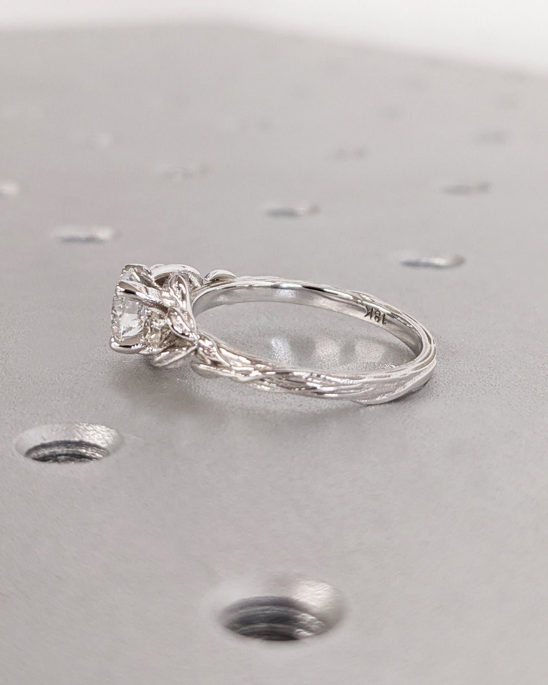 0.75CT Round Cut Three Stone Lab Grown Diamond Cluster Engagement Ring