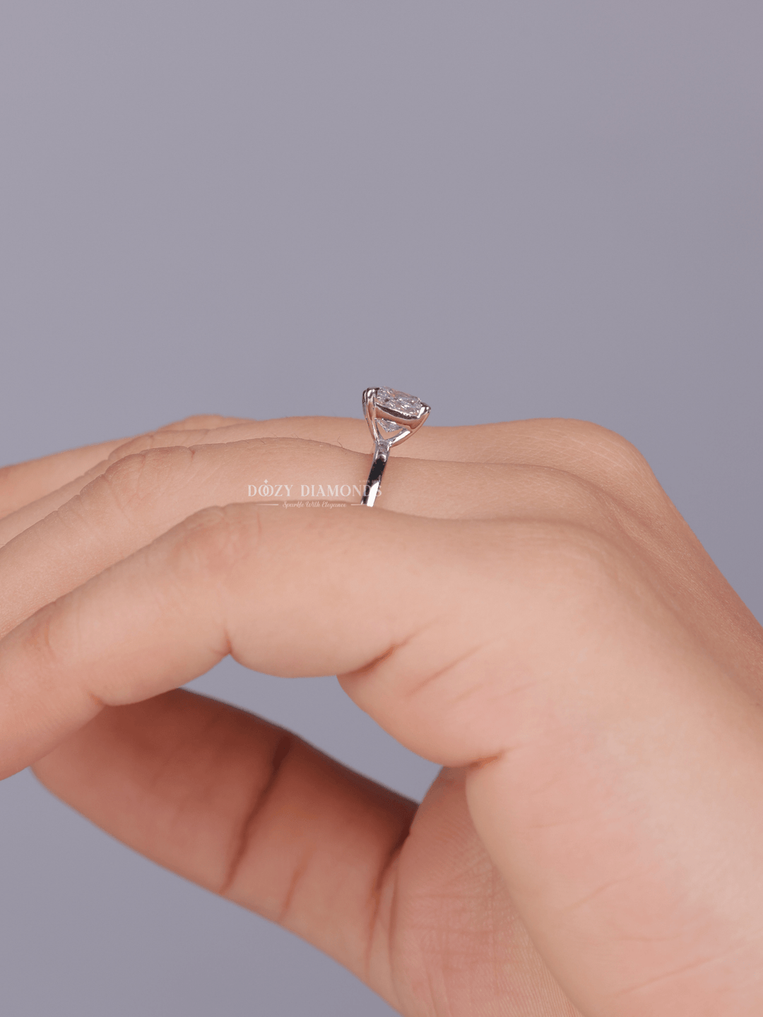 0.75ct - 1.0ct Princess Cut Lab Grown Diamond Solitaire Engagement Ring - Doozy Diamonds