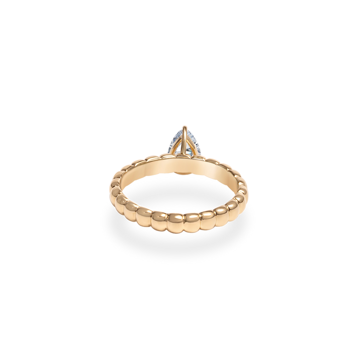 1.0CT-2.0CT Pear Cut Lab Grown Diamond Puff Engagement Ring for Her