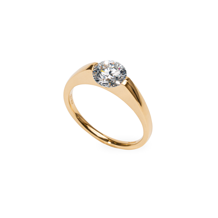 1.0CT-2.0CT Round Cut Lab Grown Diamond Engagement Ring for Her